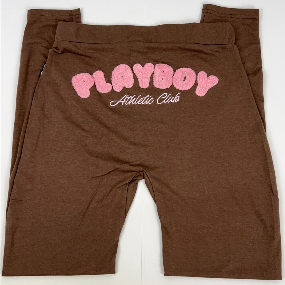 Playboy Athletic Club x Missguided Leggings Lounge Pants Brown Womens M Medium